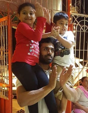 Dev Gill With His Children