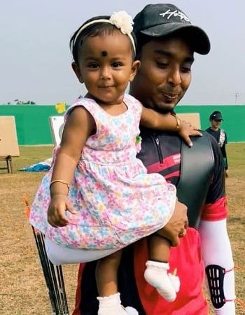Atanu Das with his Daughter