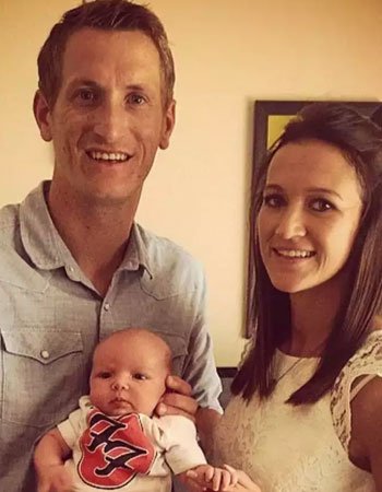 Chris Morris with his wife Lisa Oosthuizen and a baby boy