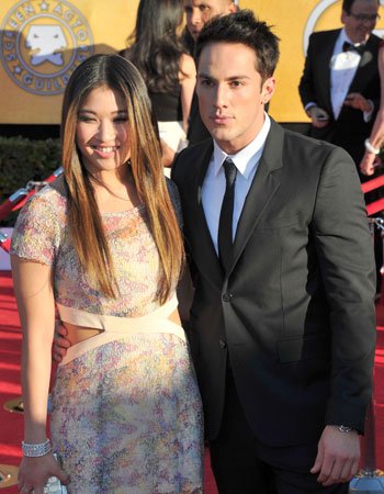 Michael Trevino with his Girlfriend Jenna Ushkowitz