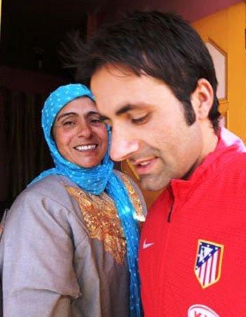 Parvez Rasool with his Mother