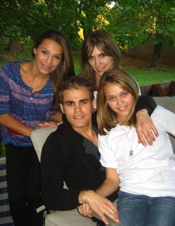 Paul Wesley with his Sisters