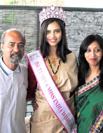 Priyadarshini Chatterjee with her Parents