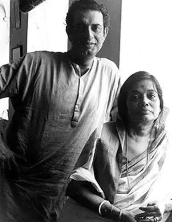 Satyajit Ray with his wife Bijoya Ray