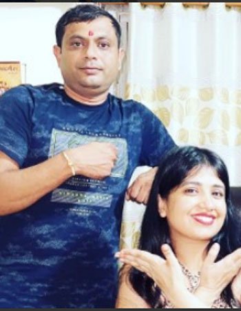 Amrita Pandey with her Brother