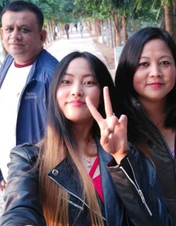 Deekila Sherpa with her Parents