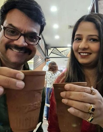 Mangesh Desai with his Wife