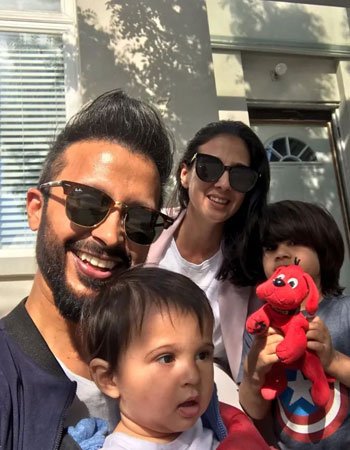 Ali Kazmi with his wife and Children