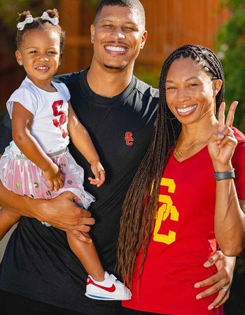 Allyson Felix with her Husband and Daughter
