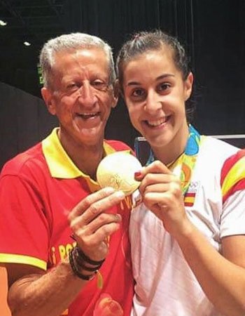 Carolina Marín with her Father Gonzalo Marin