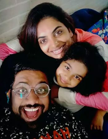 Manan Desai with his Wife and Daughter