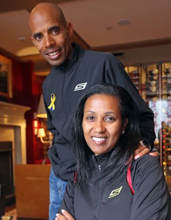 Meb Keflezighi with his Wife
