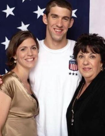 Michael Phelps with his Mother and Sister