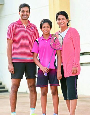 Pullela Gopichand with his Wife and Son