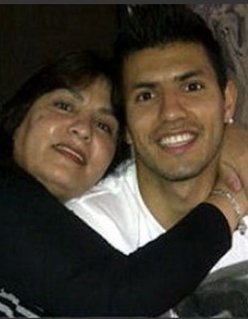 Sergio Agüero with her Mother Adriana Agüero