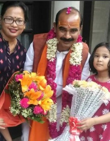 Ajay Tamta with his Wife and Daughter