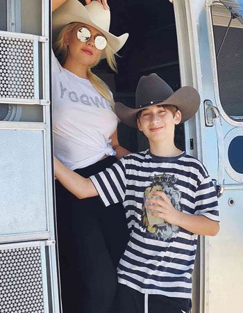 Christina Aguilera with her Son