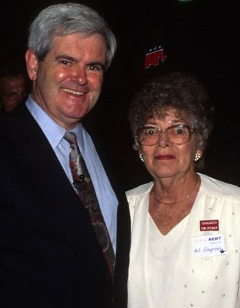 Newt Gingrich with her Mother Kathleen Daughterty