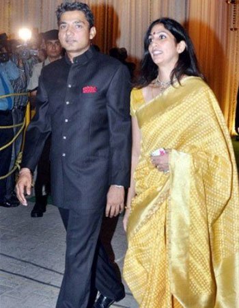 Ajay Jadeja with his wife Aditi Jaitley